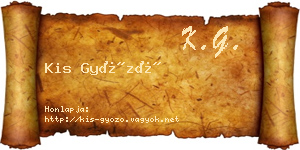 Kis Győző névjegykártya